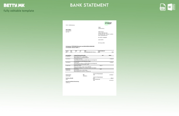 модерен стил Германија Fyrst извод од банка Шаблон за Word и PDF